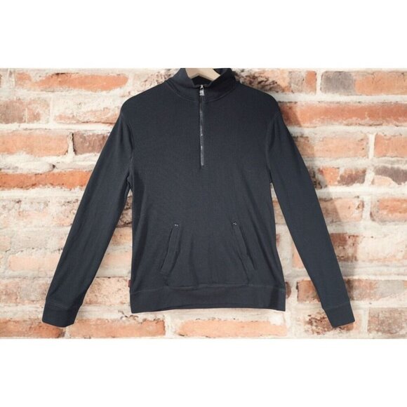 Lauren Ralph Lauren Active Ribbed Quarter-Zip Pullover - Black - Size L - Picture 4 of 16
